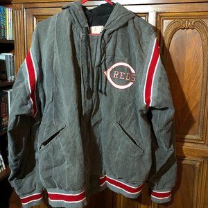 Cincinnati Reds jacket L Large gray hoodie